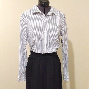 Old Navy: "The Classic Shirt" Striped Grey/Black & White Button down shirt